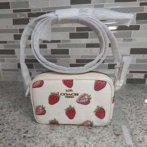 Coach Mini Jamie Camera Bag With Strawberry Print